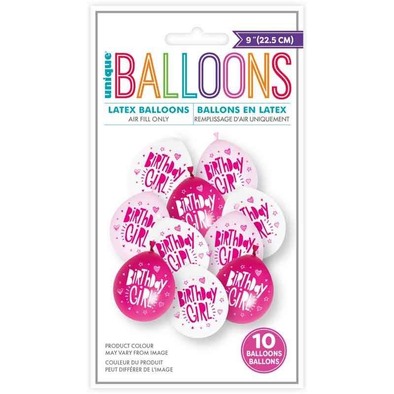9in Birthday Girl Balloons
