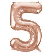 34in Rose Gold Numeral 5