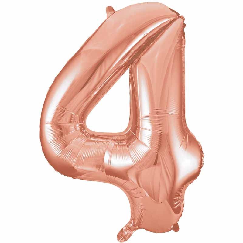 Uninflated 34in Rose Gold Numeral 4