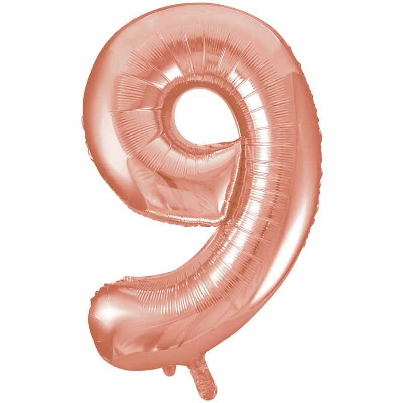 Uninflated 34in Rose Gold Numeral 9