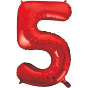 34in RED NO.5 JUMBO FOIL BALLOON