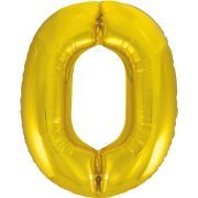 34in CLASSIC GOLD NUMBER 0 FOIL BALLOON