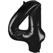 34in BLACK NUMBER 4 JUMBO FOIL BALLOON