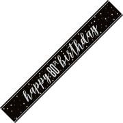 Glitz Happy 80th Birthday Black Foil Banner - 9ft
