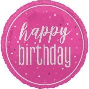 18in GLITZ PINK HAPPY BIRTHDAY FOIL BALLOON