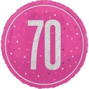 18in GLITZ PINK 70TH BIRTHDAY FOIL BALLOON