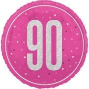 18in GLITZ PINK 90TH BIRTHDAY FOIL BALLOON