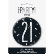 3in BLACK GLITZ 21 BADGE
