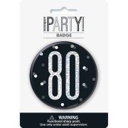 3in BLACK GLITZ 80 BADGE