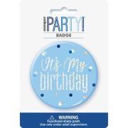 3in GLITZ BLUE HAPPY B/DAY BADGE