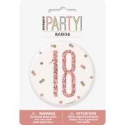 3in GLITZ ROSE GOLD 18 BADGE