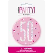 3in GLITZ PINK 50 BADGE