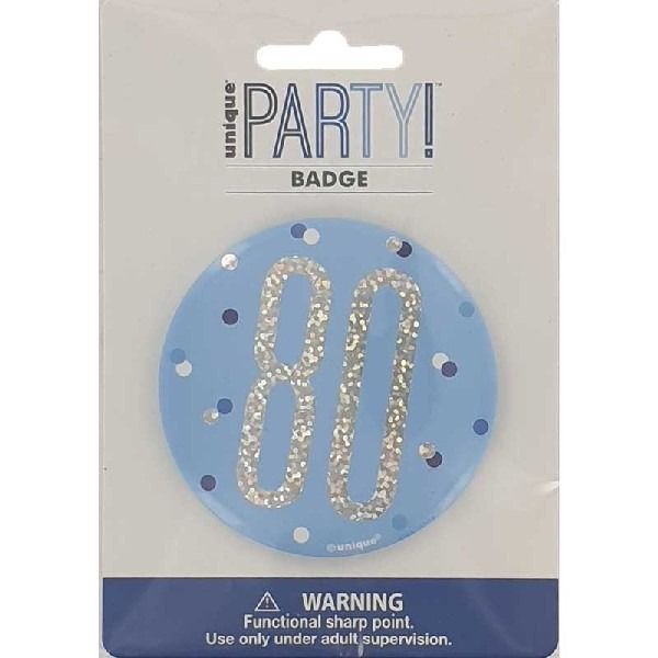 3in GLITZ BLUE 80 BADGE