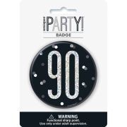 3in BLACK GLITZ 90 BADGE