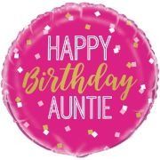 18in HAPPY BIRTHDAY AUNTIE FOIL BALLO