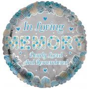 18in IN LOVING MEMORY BLUE REMEMBRANCE FOIL BALLOON