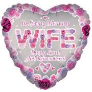 18in WIFE HEART REMEMBRANCE FOIL BALLOON