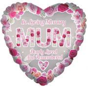 18in MUM HEART REMEMBRANCE FOIL BALLOON