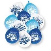 Blue Happy Birthday Balloons – 9 Inch (10 Pack)