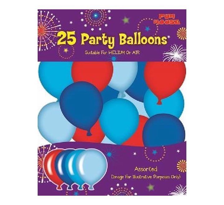 Blue &amp; Red Party Balloons – 25 Pack