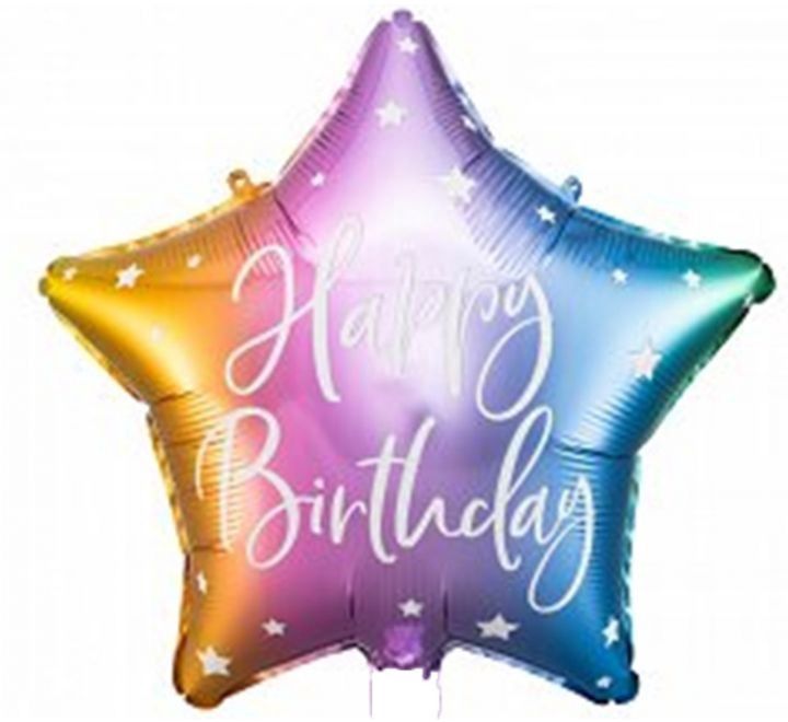 Multi-Colour Star Happy Birthday Foil Balloon – Uninflated