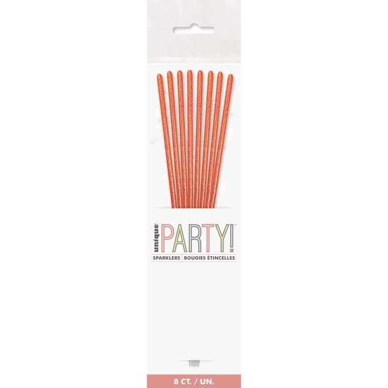 Rose Gold Party Sparklers – 7 Inch (8 Pack)