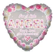 For a Little Angel Pink Memorial Heart Foil Balloon – Uninflated