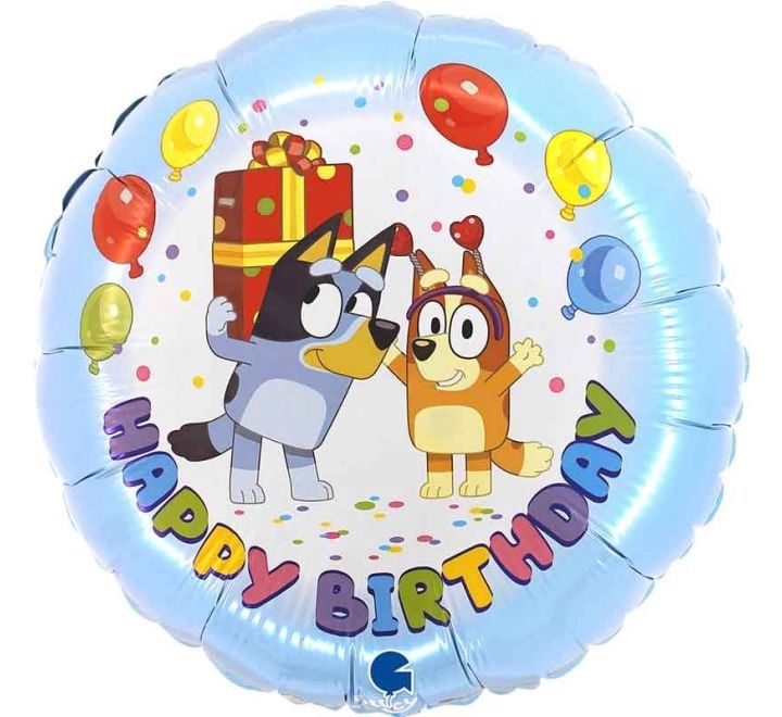 Bluey Happy Birthday Foil Balloon – 18″ Uninflated