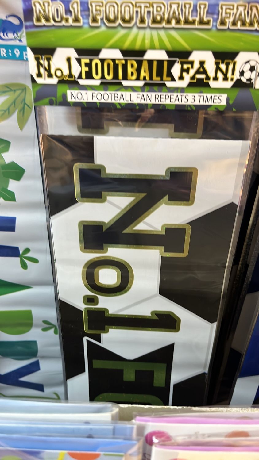 Black football fan banner