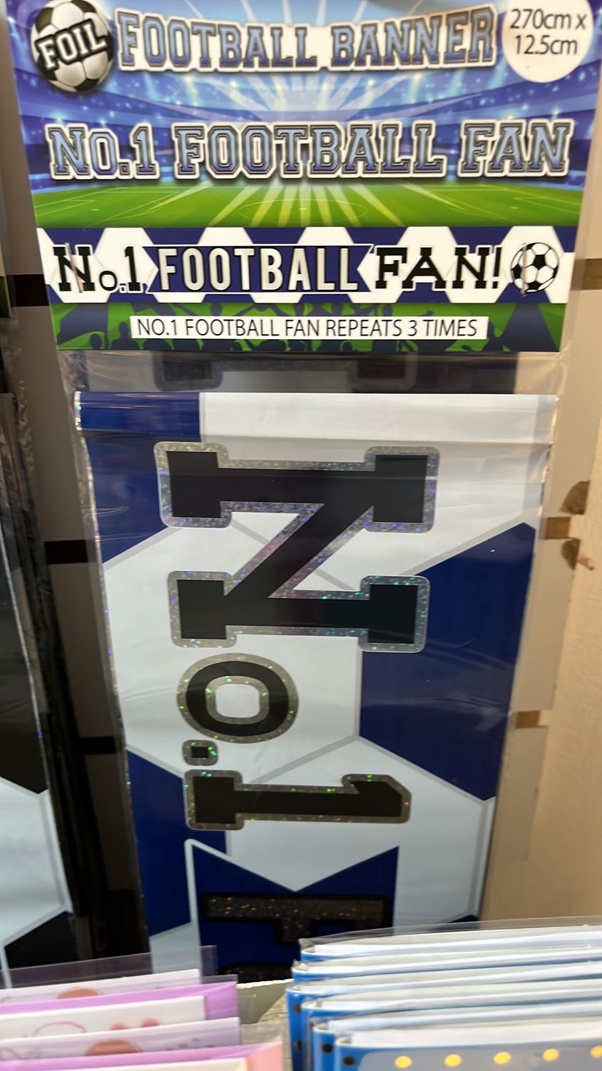 Blue football fan banner