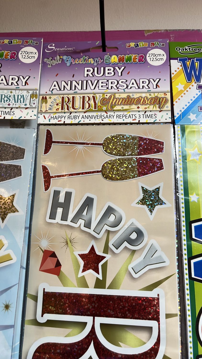 Ruby anniversary banner