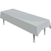 SILVER PLASTIC TABLECOVER