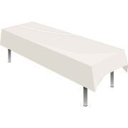 WHITE PLASTIC TABLECOVER