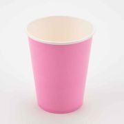 8PK 9oz BUBBLEGUM PINK PAPER CUPS