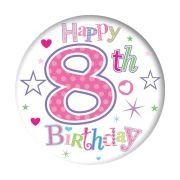 5.5cm AGE 8 GIRL BADGE 6S