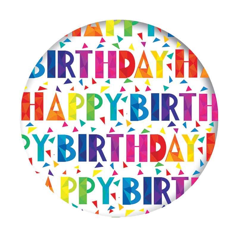 5.5cm HAPPY BIRTHDAY UNISEX2 BADGE 6S