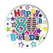 5.5cm AGE 80 UNISEX  BADGE 6S