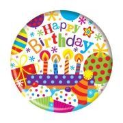 5.5cm HAPPY BIRTHDAY UNISEX  BADGE 6S