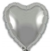 9in SILVER HEART FOIL BALLOON