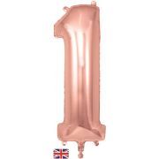 34in NUMBER 1 ROSE GOLD JUMBO FOIL