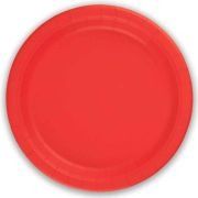 8PK 23cm RED PAPER PLATES