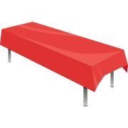 RED PLASTIC TABLECOVER