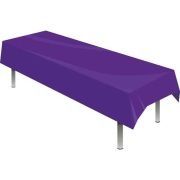 PURPLE PLASTIC TABLECOVER