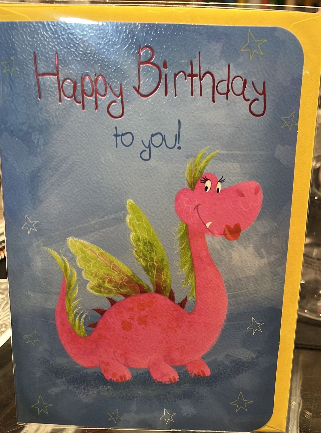 Open Birthday Pink Dragon OTB17905