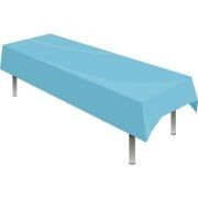 LIGHT BLUE PLASTIC TABLECOVER