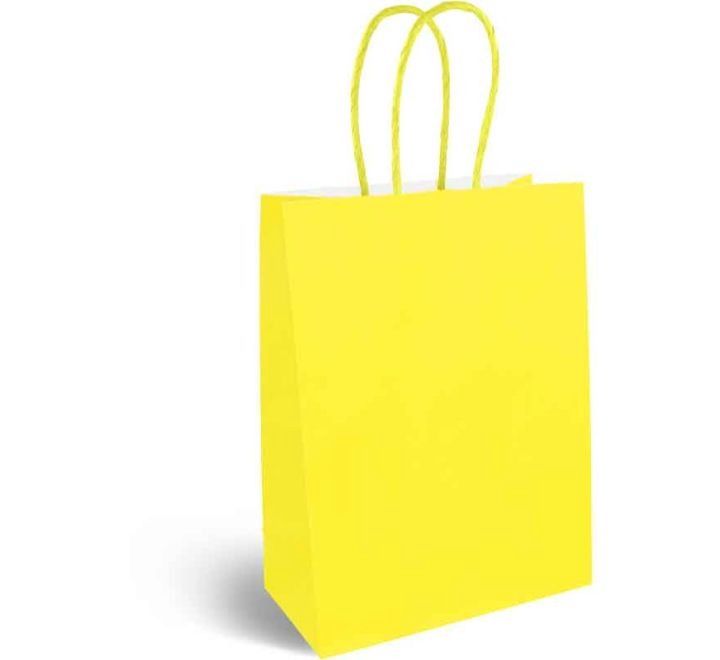 Yellow Paper Gift Bag with Handles – Medium Party Gift Bag
