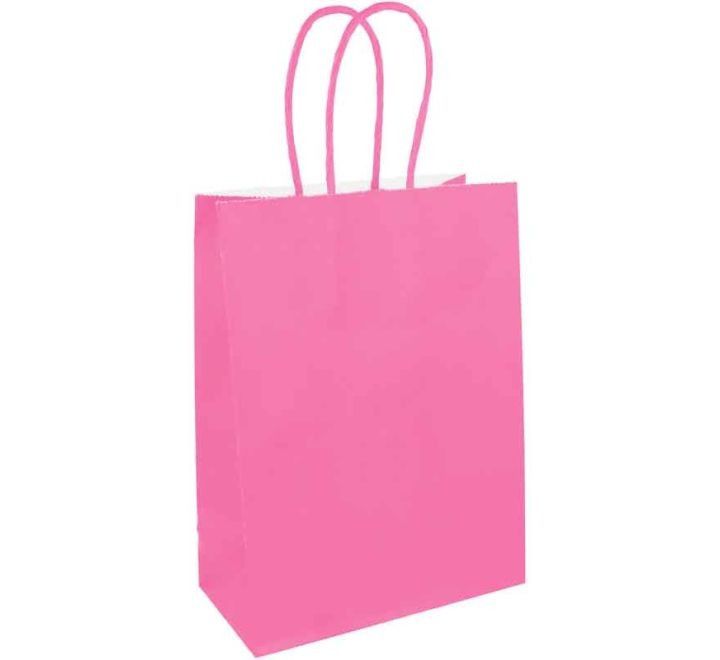 Pink Paper Gift Bag with Handles – Medium Party Gift Bag