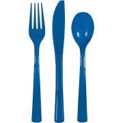 Blue Plastic Cutlery Set – 18 Pack Assorted Party Cutlery