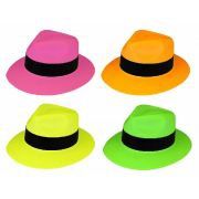 Neon Gangster Hat – Festival Party Colours (Sold Individually)