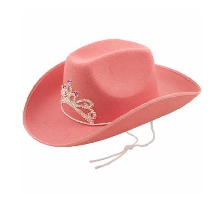 dult Pink Cowboy Hat with Tiara – Hen Party Hat